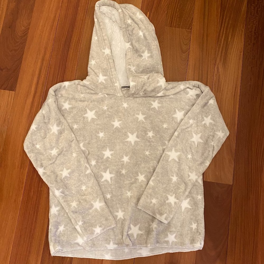 oversized grey and white star sweatshirt
